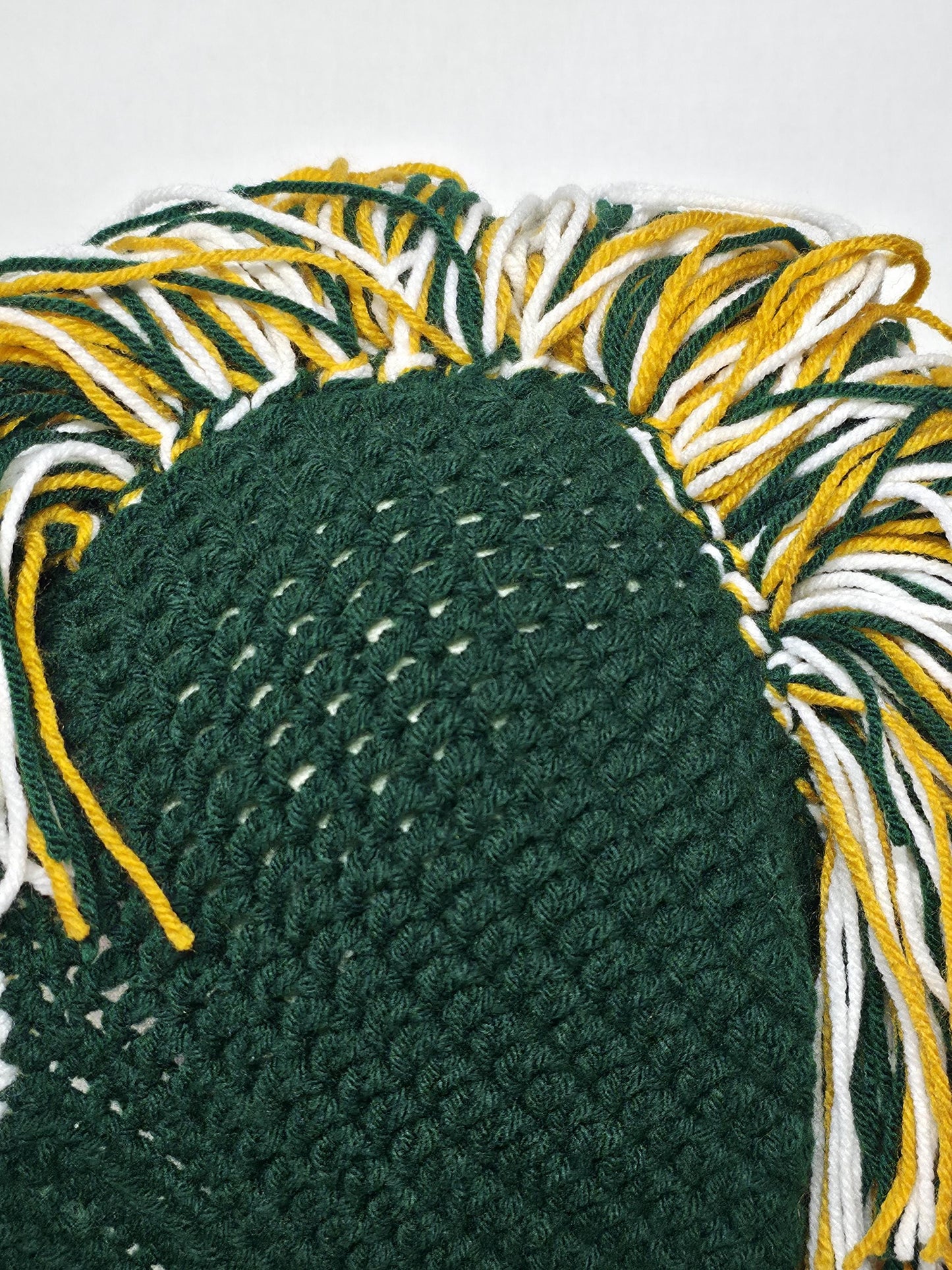 Green Bay Packers Inspired Crochet Mohawk Hat, Adult Med / Large