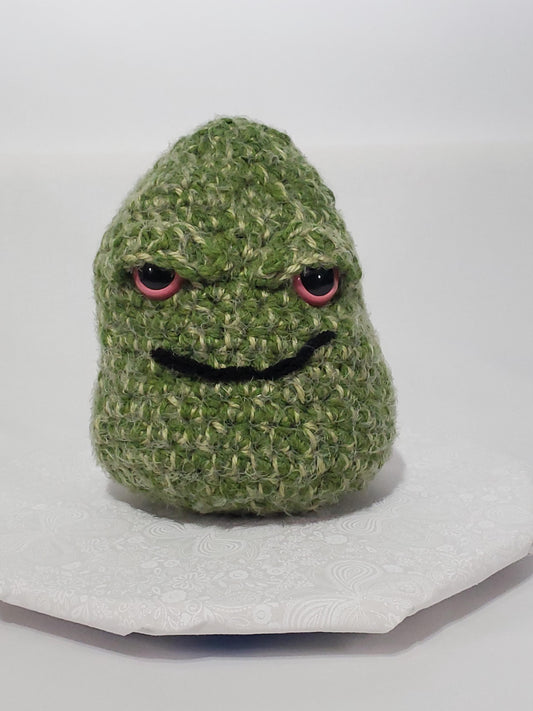 N8: Crochet 420 Nugget made with acrylic and polyester yarn, safety eyes and polyester fiber fill, approx. 10x8, approx. 1 lb