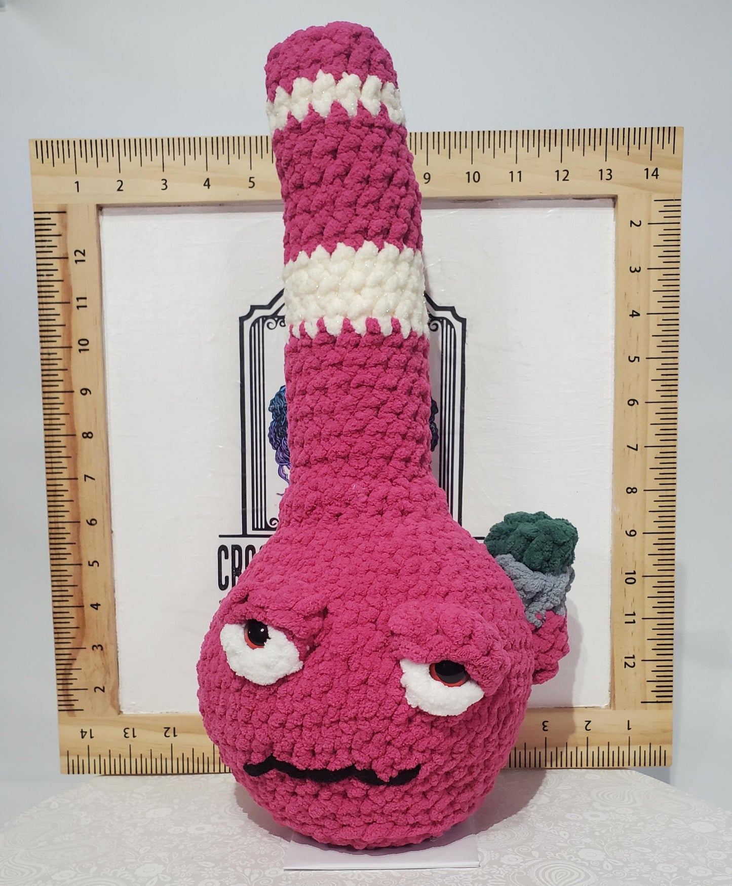 Crochet Bong, Pink and white
