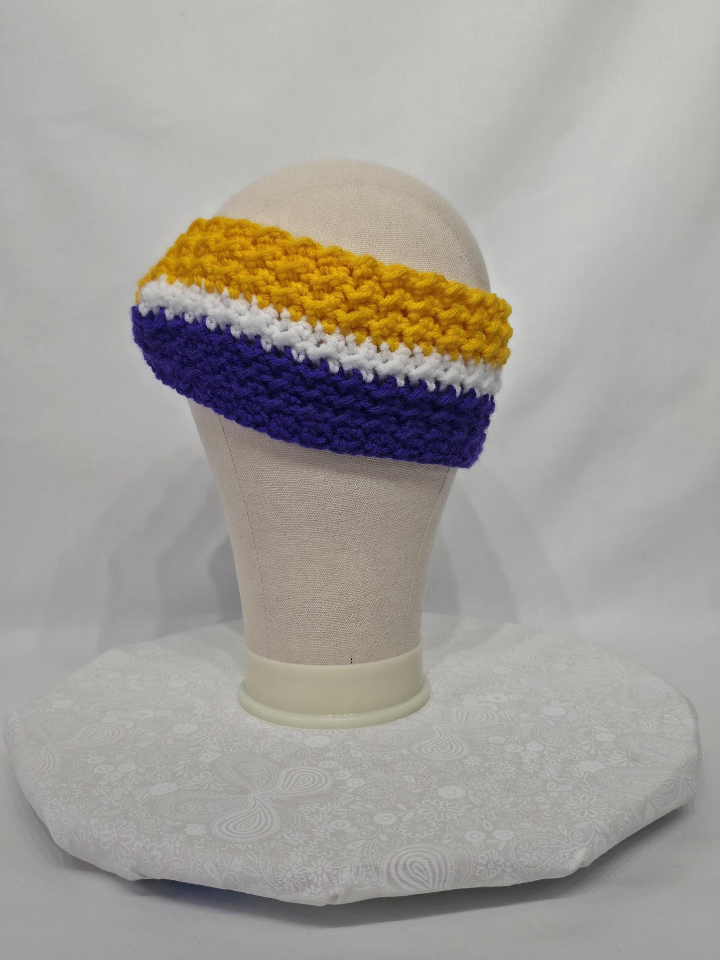MN Vikings Inspired Crocheted Ear Warmer - Adult M/L