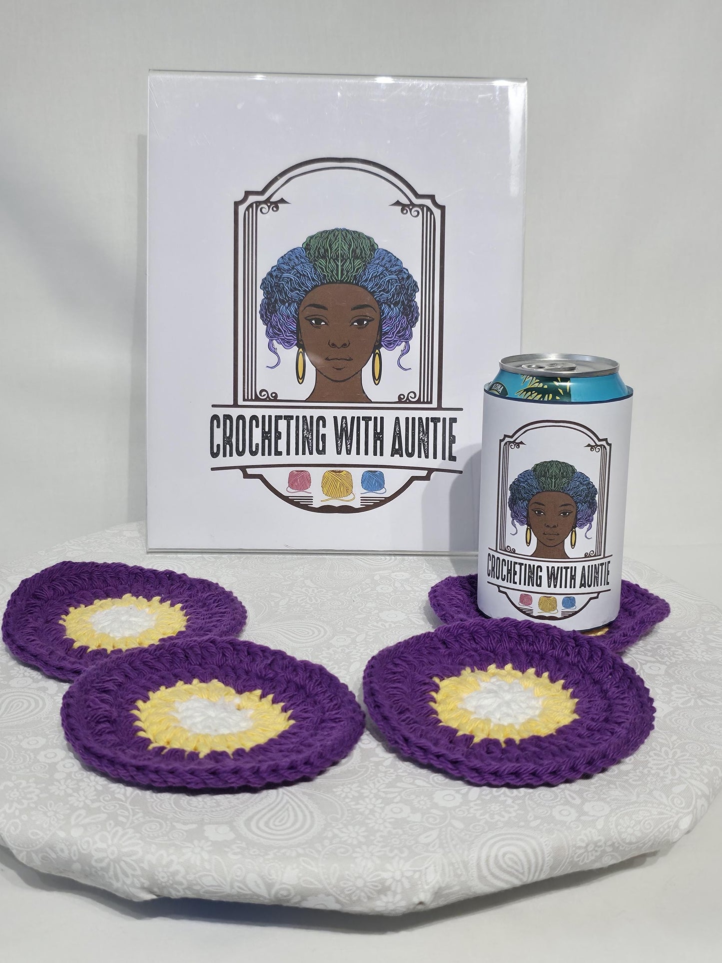 MN Vikings Inspired Coasters - Crocheted