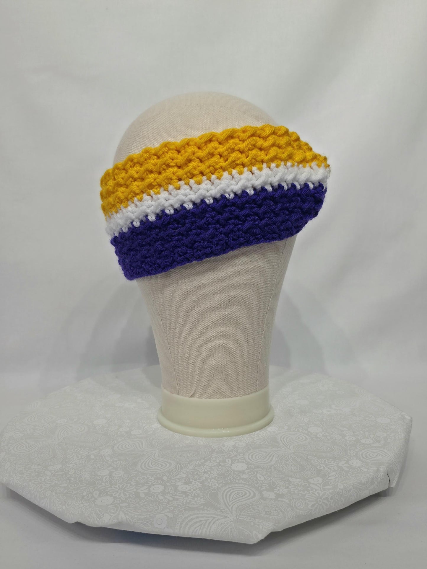 MN Vikings Inspired Crocheted Ear Warmer - Adult M/L