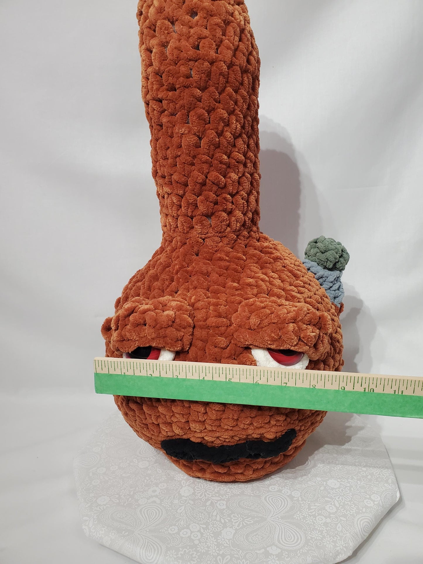 B20: Crochet Bong, brown, made with soft blanket yarn (100% polyester), plastic safety eyes, approx. 21" x 12", approx. 21" x 12"