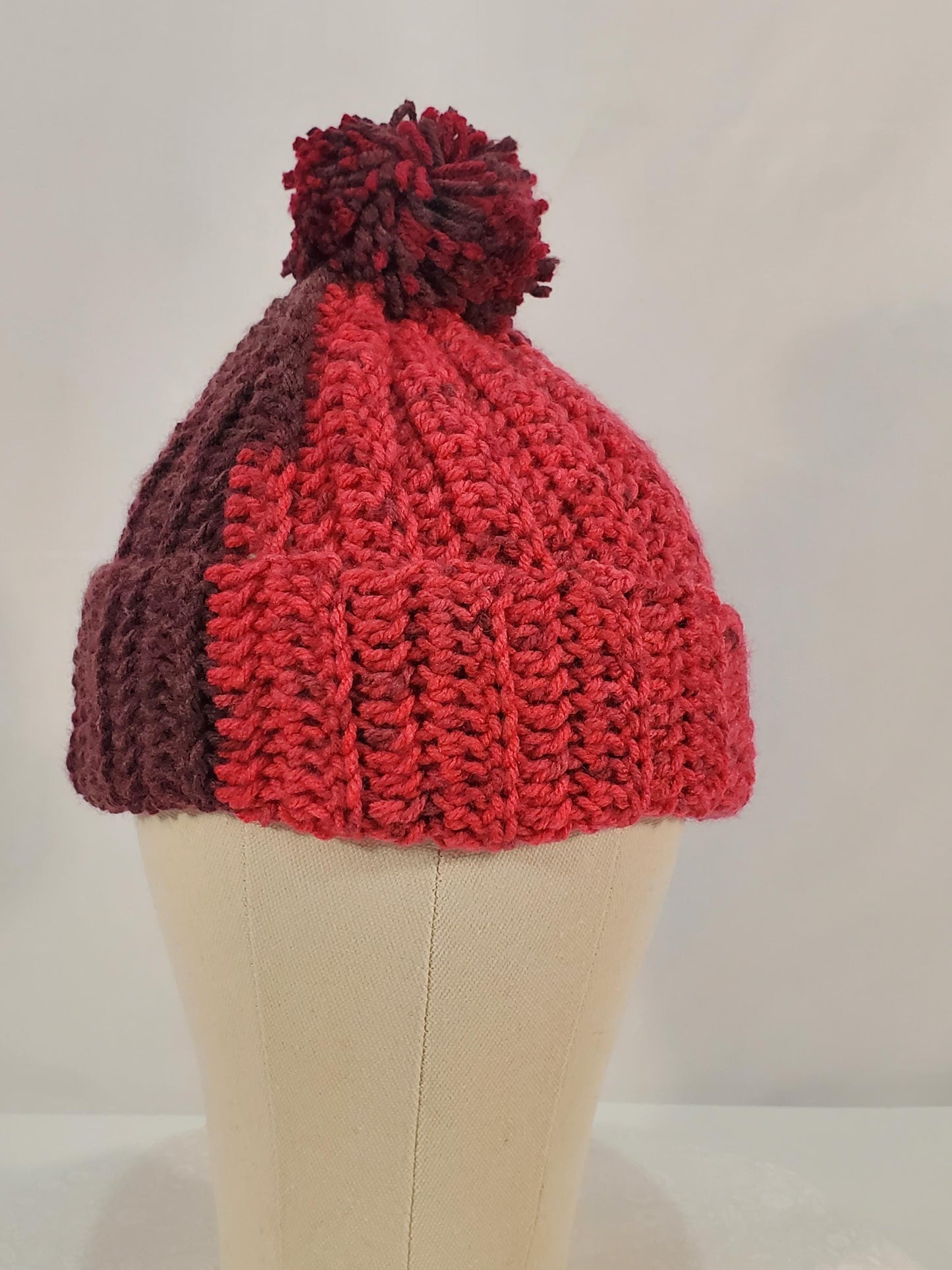 Crochet Hat and Scarf Set, Red Ombre