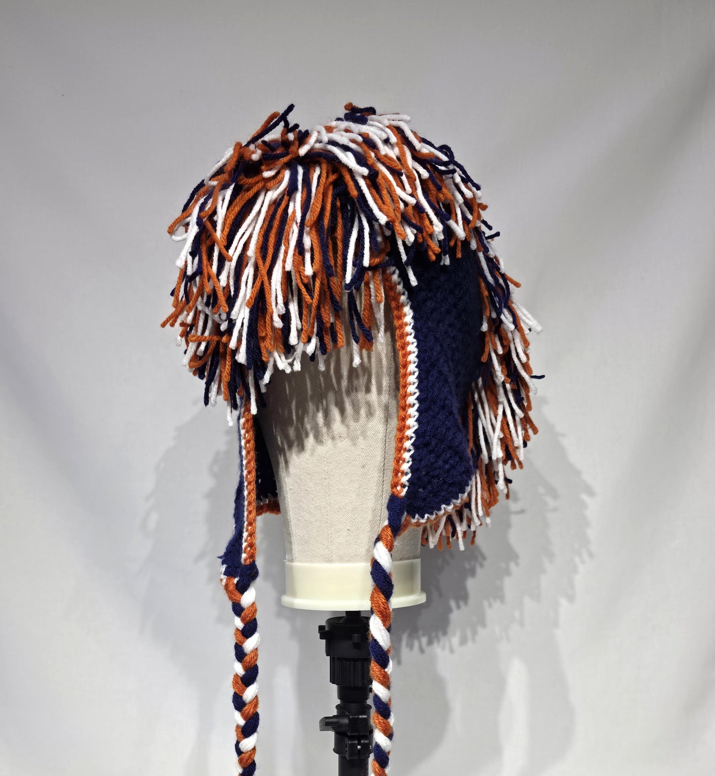Chicago Bears Inspired Crochet Mohawk Hat, Adult L/XL
