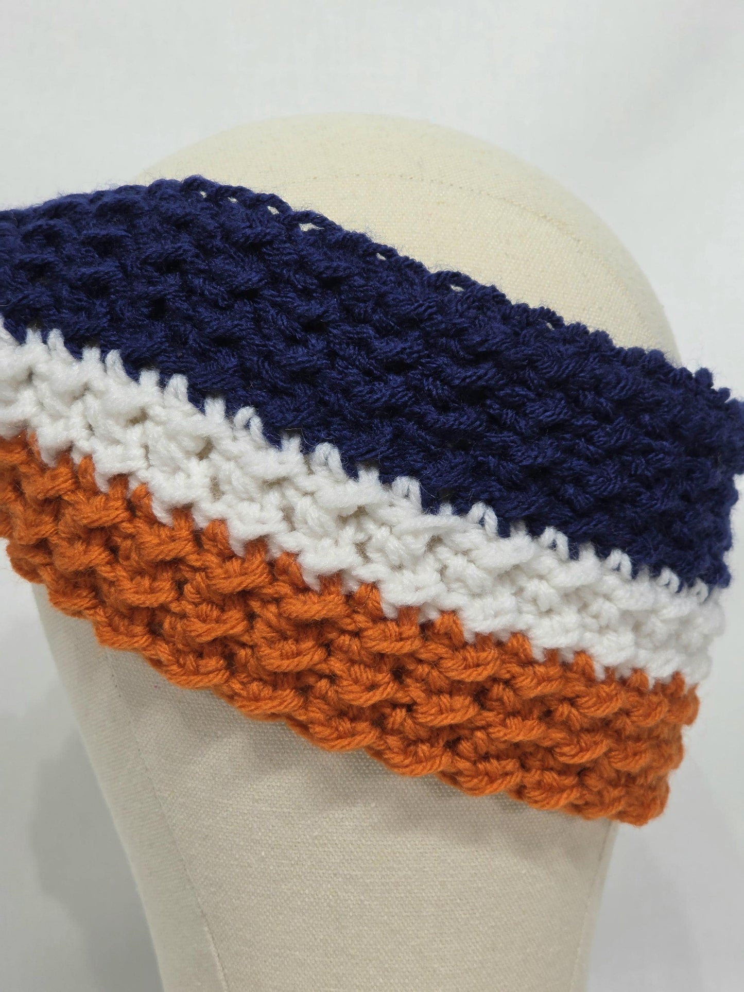 Chicago Bears Inspired Crocheted Ear Warmer - Adult M/L