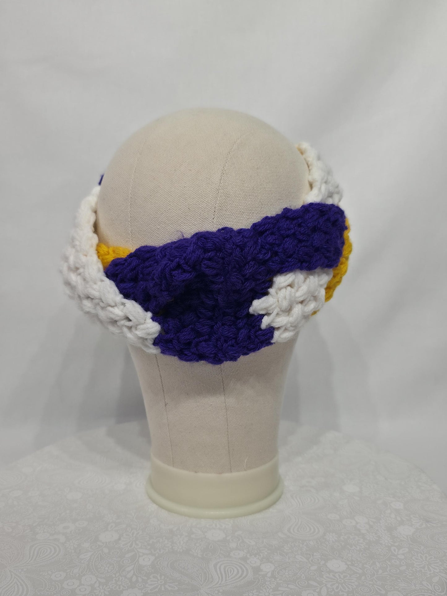 MN Vikings Inspired Crocheted Braided Ear Warmer - Adult S/M