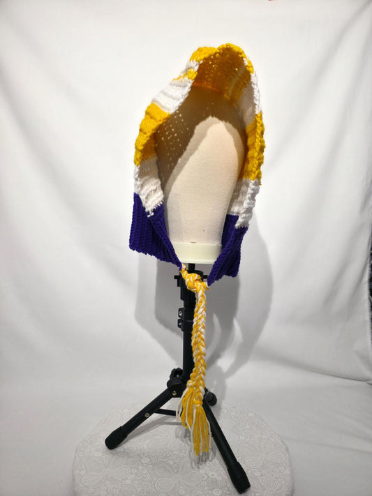 MN Vikings Inspired Crochet Hood