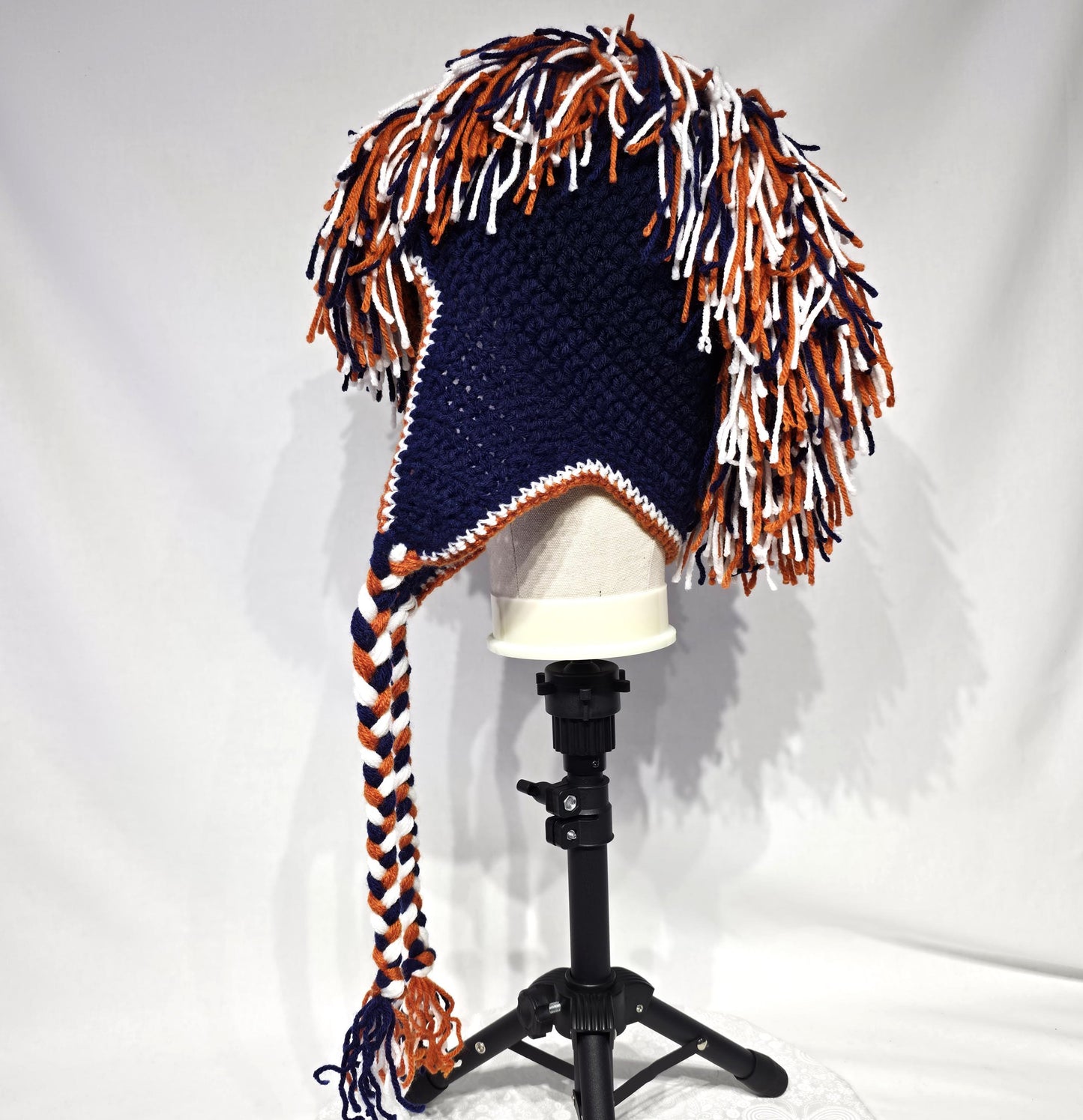 Chicago Bears Inspired Crochet Mohawk Hat, Adult L/XL
