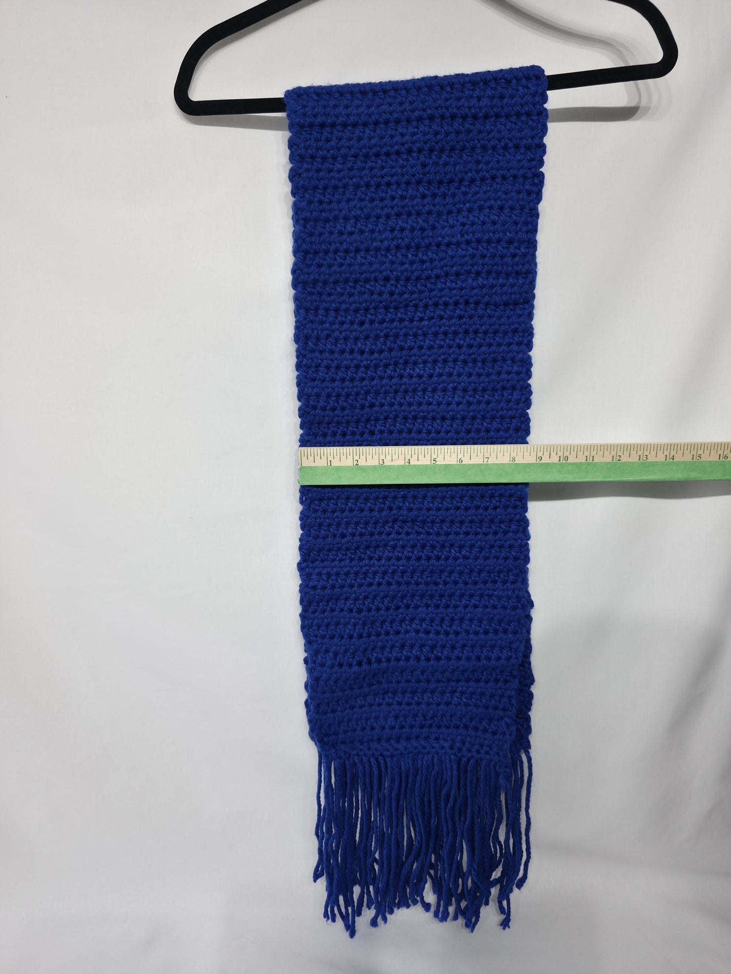 Crochet Scarf and Ear Warmer Set, Blue & White