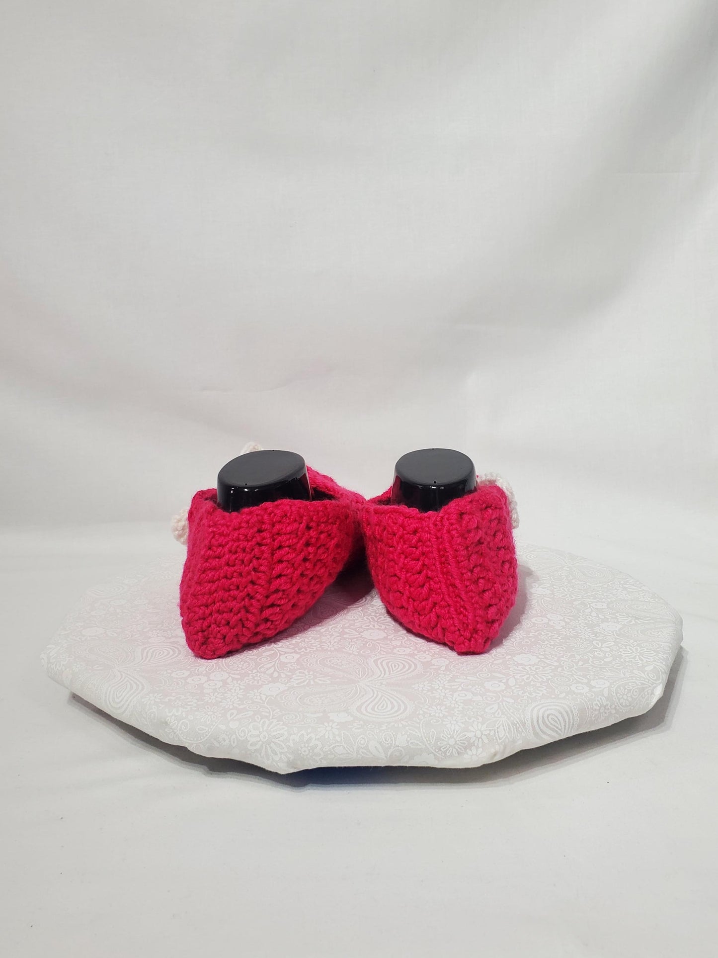 Crochet slippers / footies, Pink, Women's size 11/12