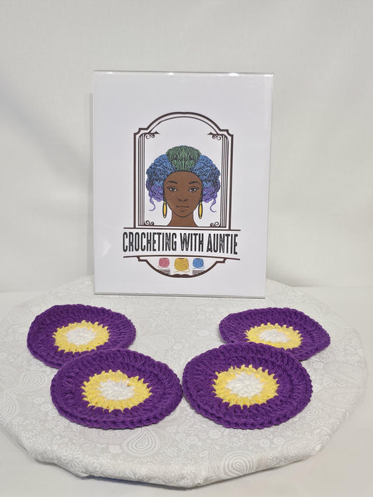 MN Vikings Inspired Coasters - Crocheted