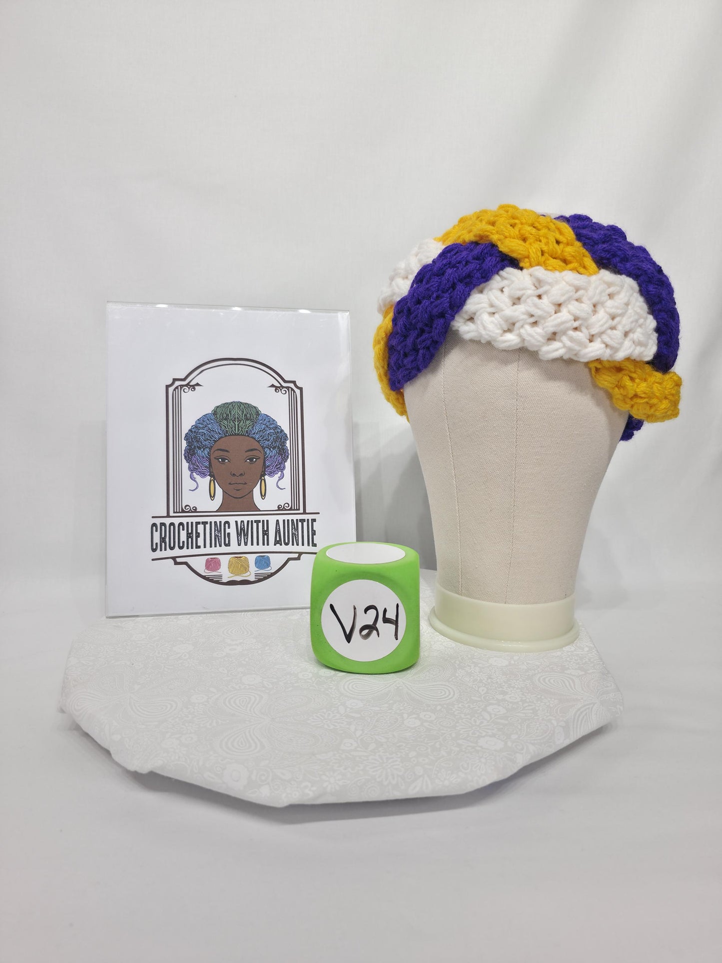 MN Vikings Inspired Crocheted Braided Ear Warmer - Adult S/M