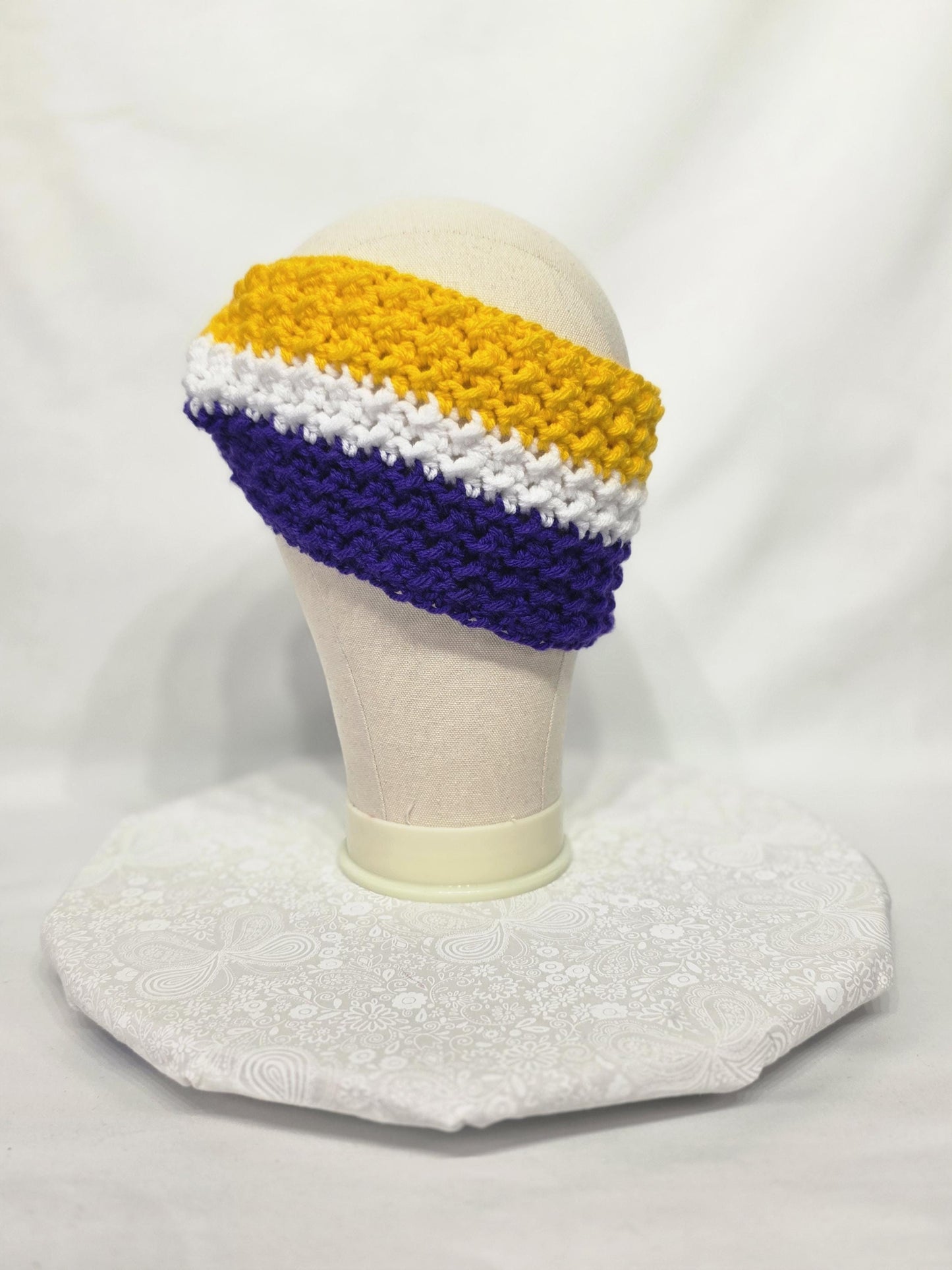 MN Vikings Inspired Crocheted Ear Warmer - Adult S/M