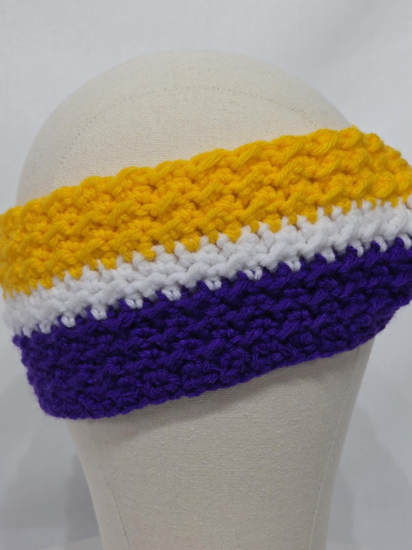 MN Vikings Inspired Crocheted Ear Warmer - Adult M/L