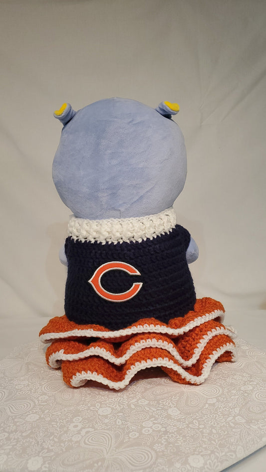 F2: Chicago Bears Inspired Small Dog Sweater with Ruffles