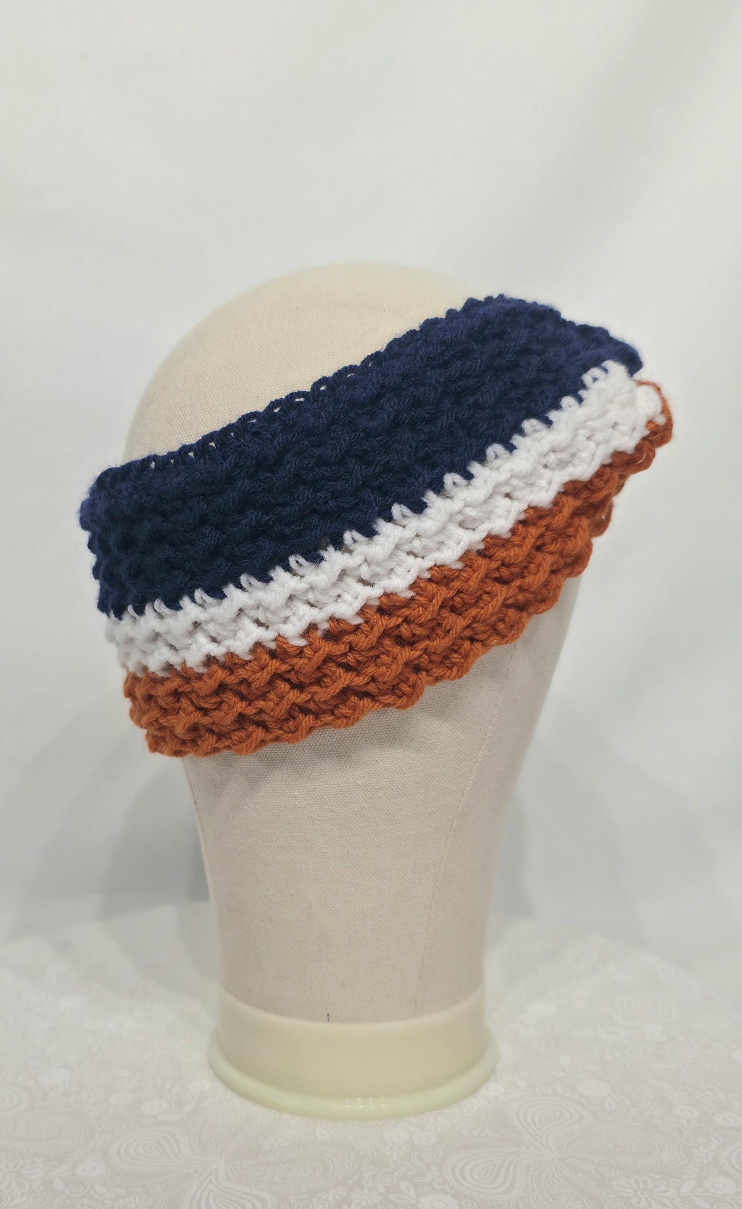 Chicago Bears Inspired Crocheted Ear Warmer - Adult M/L