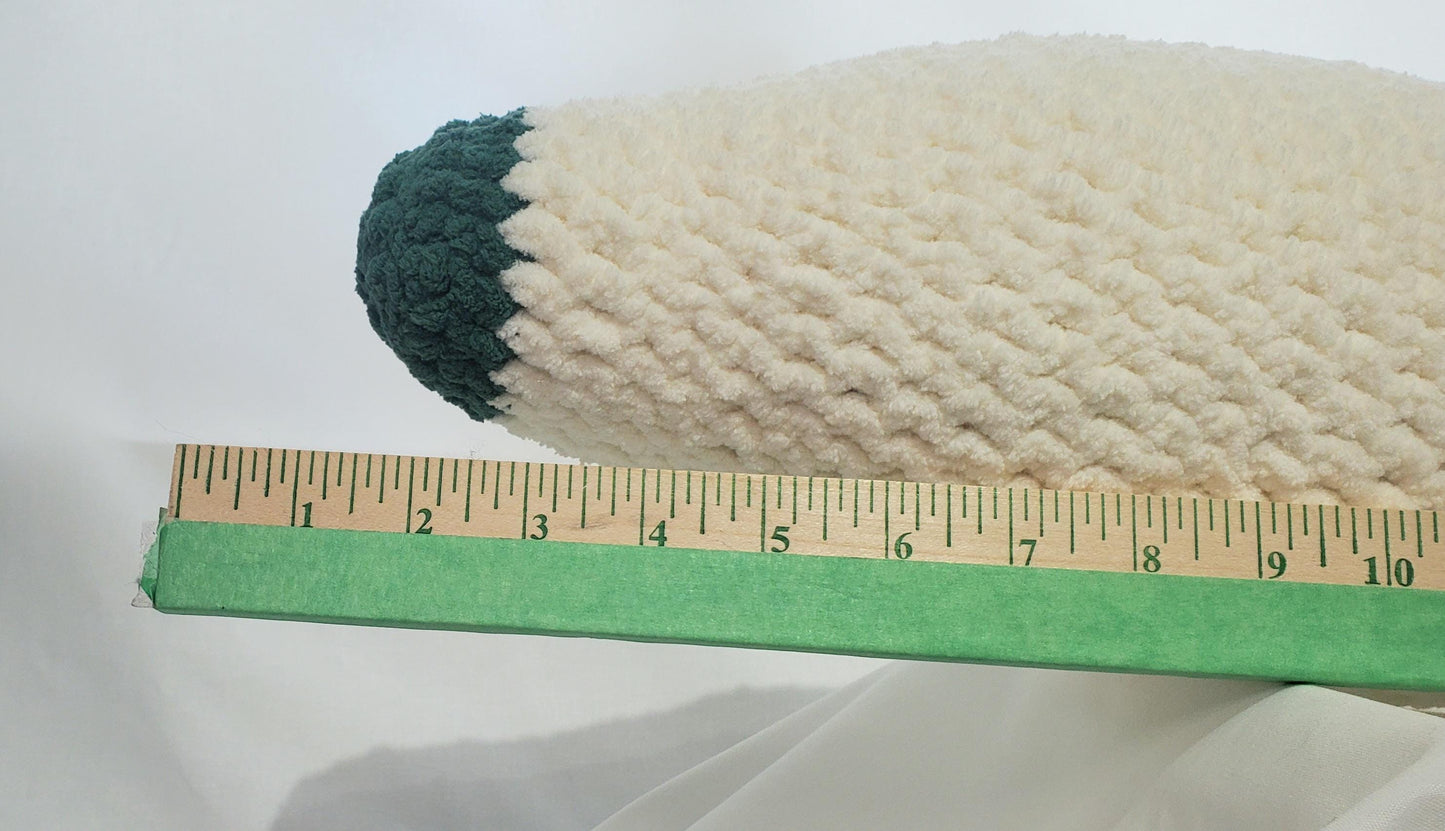 J13 - Crochet Joint / Doobie,  White 100% polyester soft blanket yarn, has safety eyes, approx. 32"x 6", 2 lb., 12 oz