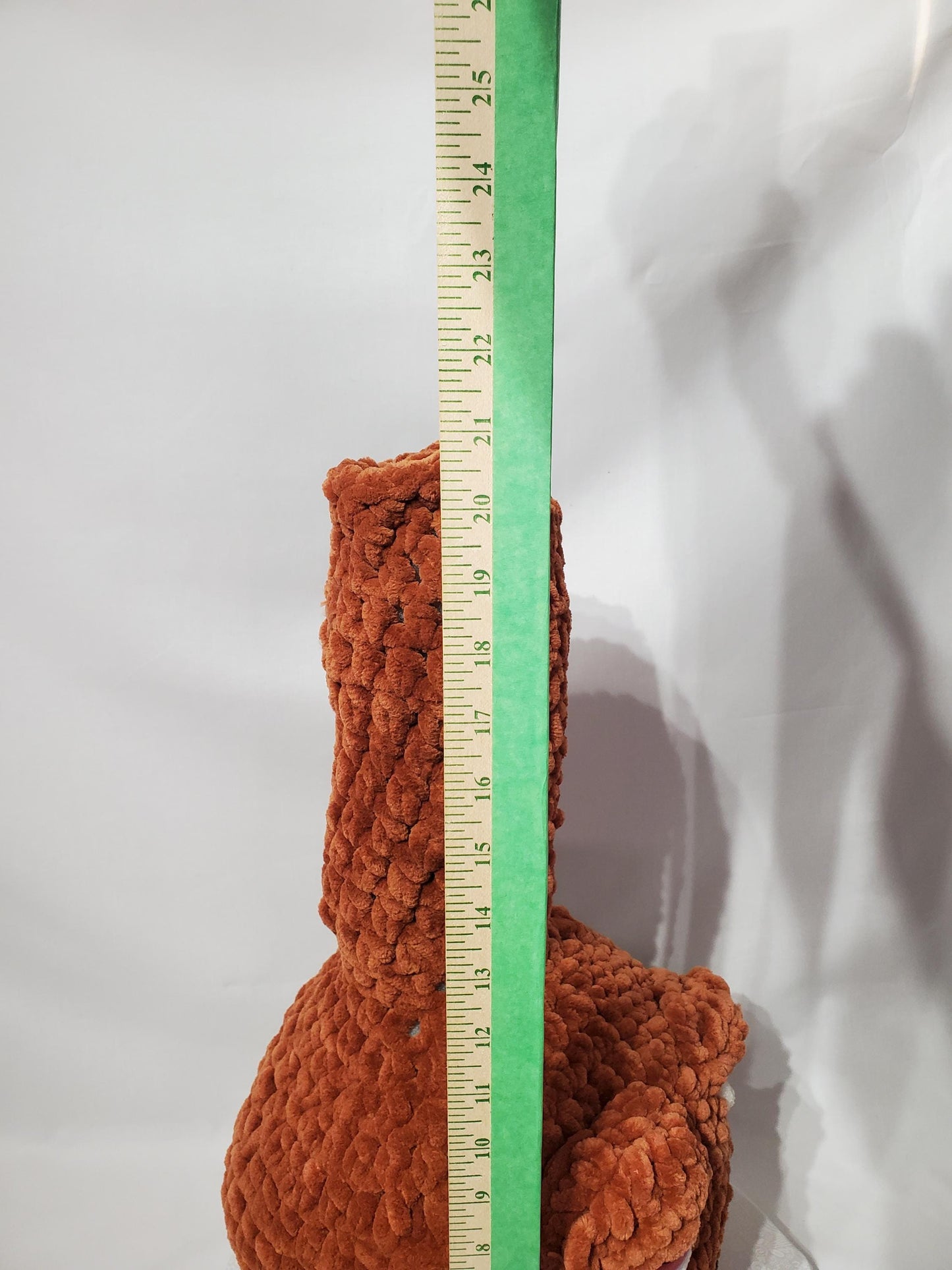 B20: Crochet Bong, brown, made with soft blanket yarn (100% polyester), plastic safety eyes, approx. 21" x 12", approx. 21" x 12"