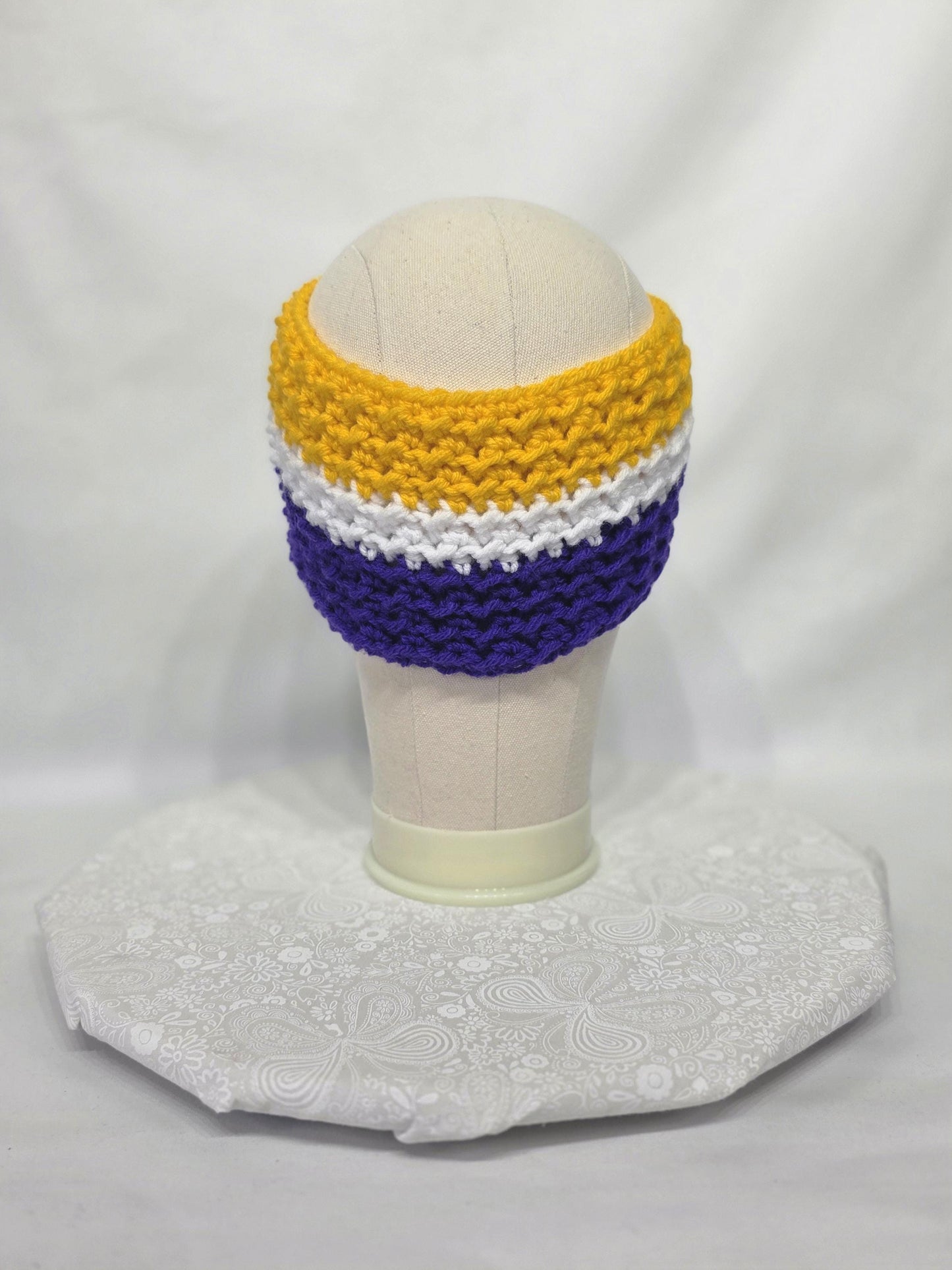 MN Vikings Inspired Crocheted Ear Warmer - Adult S/M
