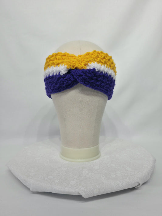 MN Vikings Inspired Crocheted Ear Warmer - Adult M/L