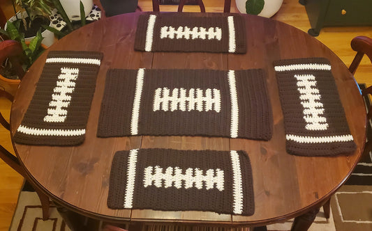 Football Table Runner and Placemat Set