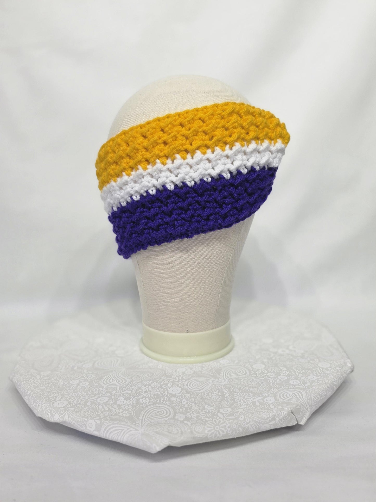MN Vikings Inspired Crocheted Ear Warmer - Adult S/M
