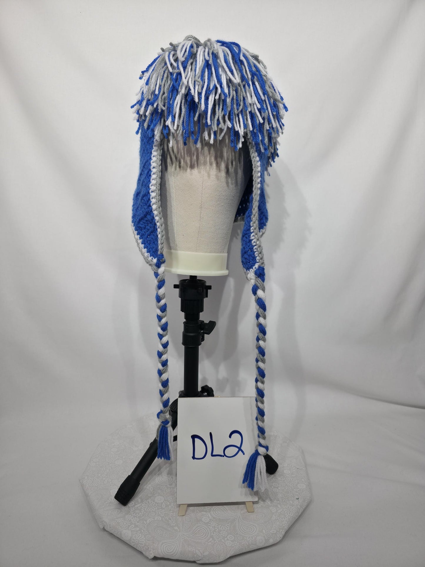 Detroit Lions Inspired Crochet Mohawk Hat, Adult L/XL
