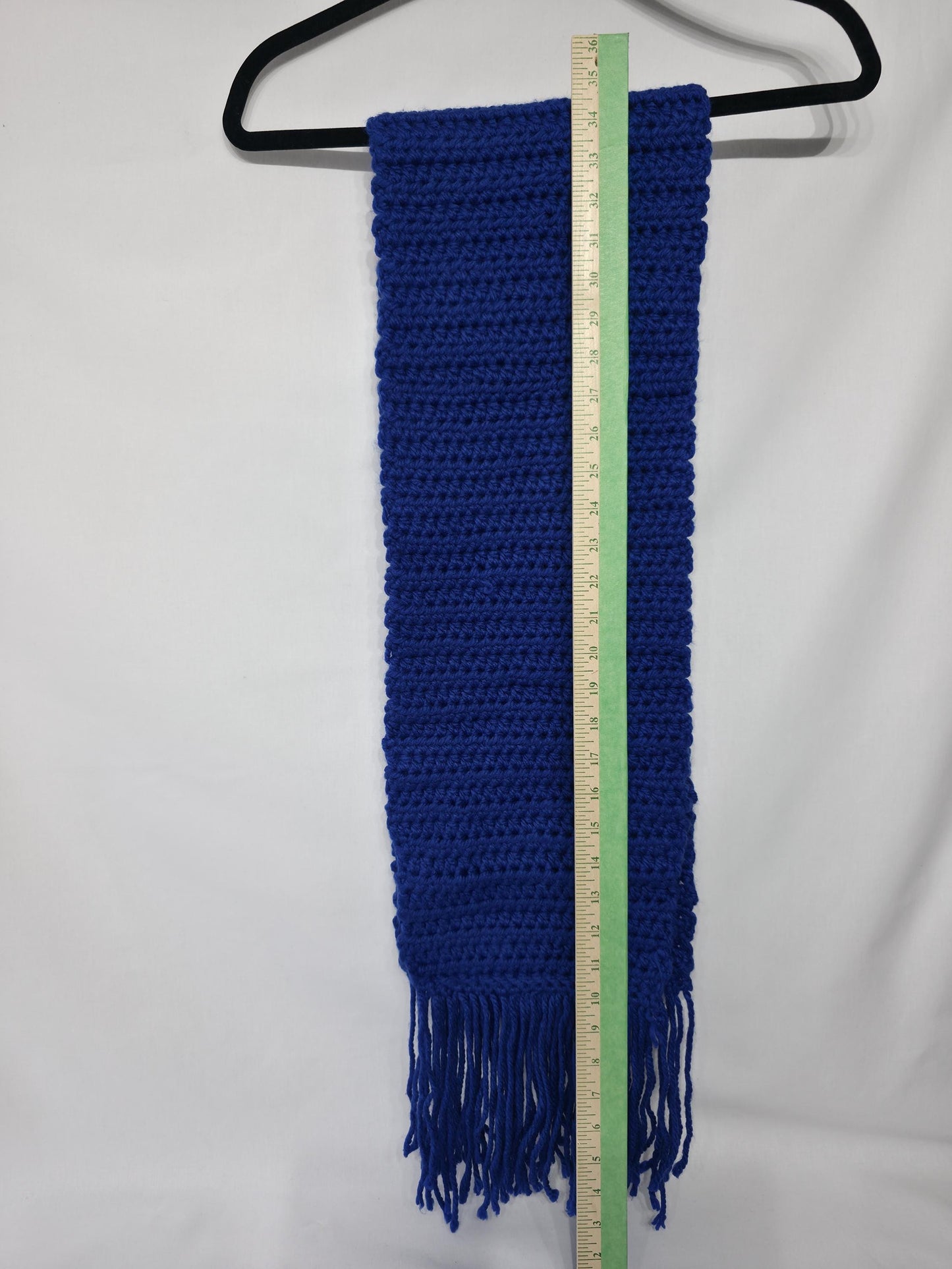 Crochet Scarf and Ear Warmer Set, Blue & White