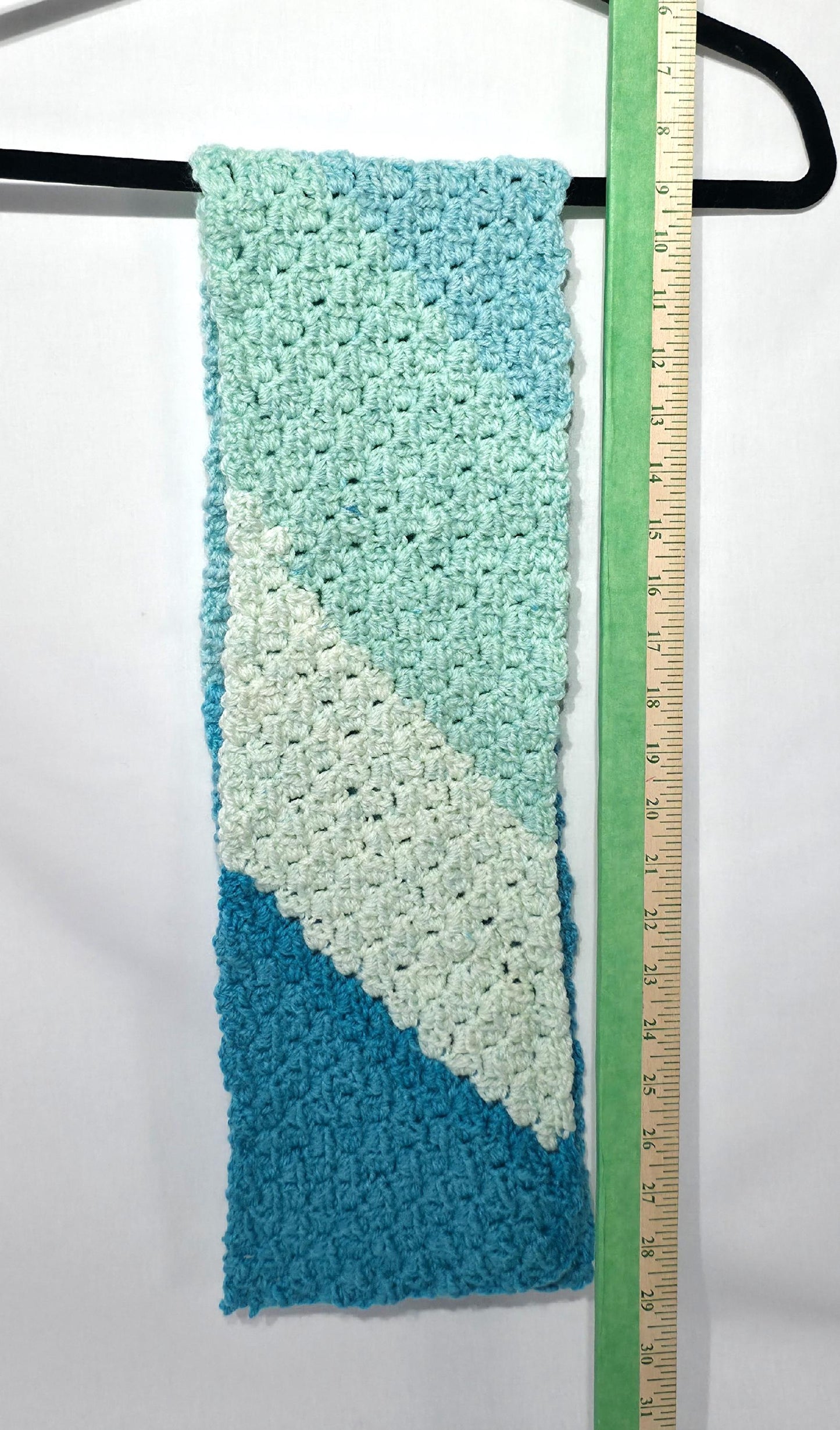 Crochet Hat and Scarf Set, Multi Colors of Blue