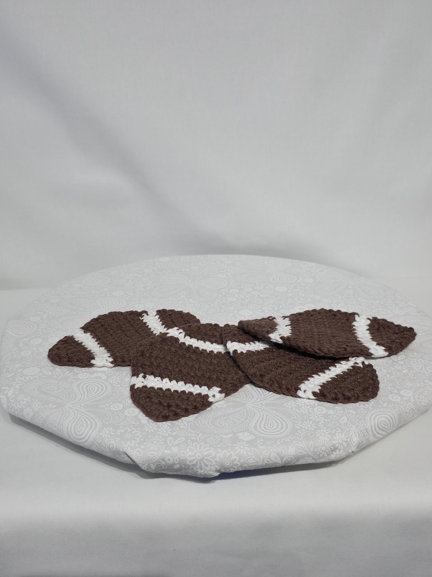 Crochet Football Shaped Coasters