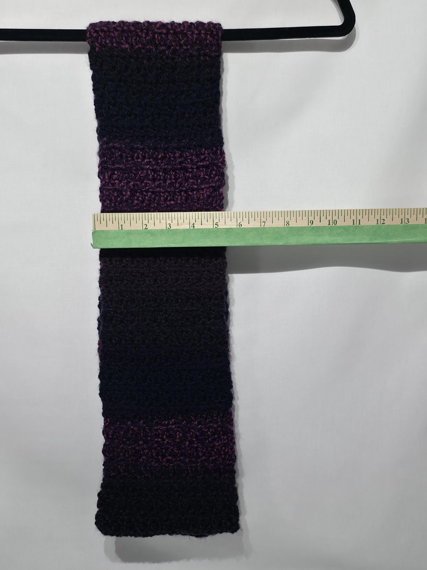 Crochet Hat and Scarf Set, Purple to Black Ombre