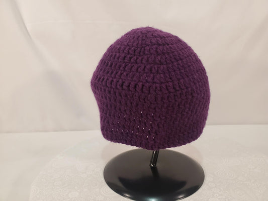 Item #96: Crochet Beanie, Purple, Toddler (1y To 3y), Made With 100 % Acrylic Yarn