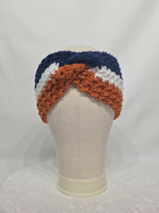 Chicago Bears Inspired Crocheted Ear Warmer - Adult M/L