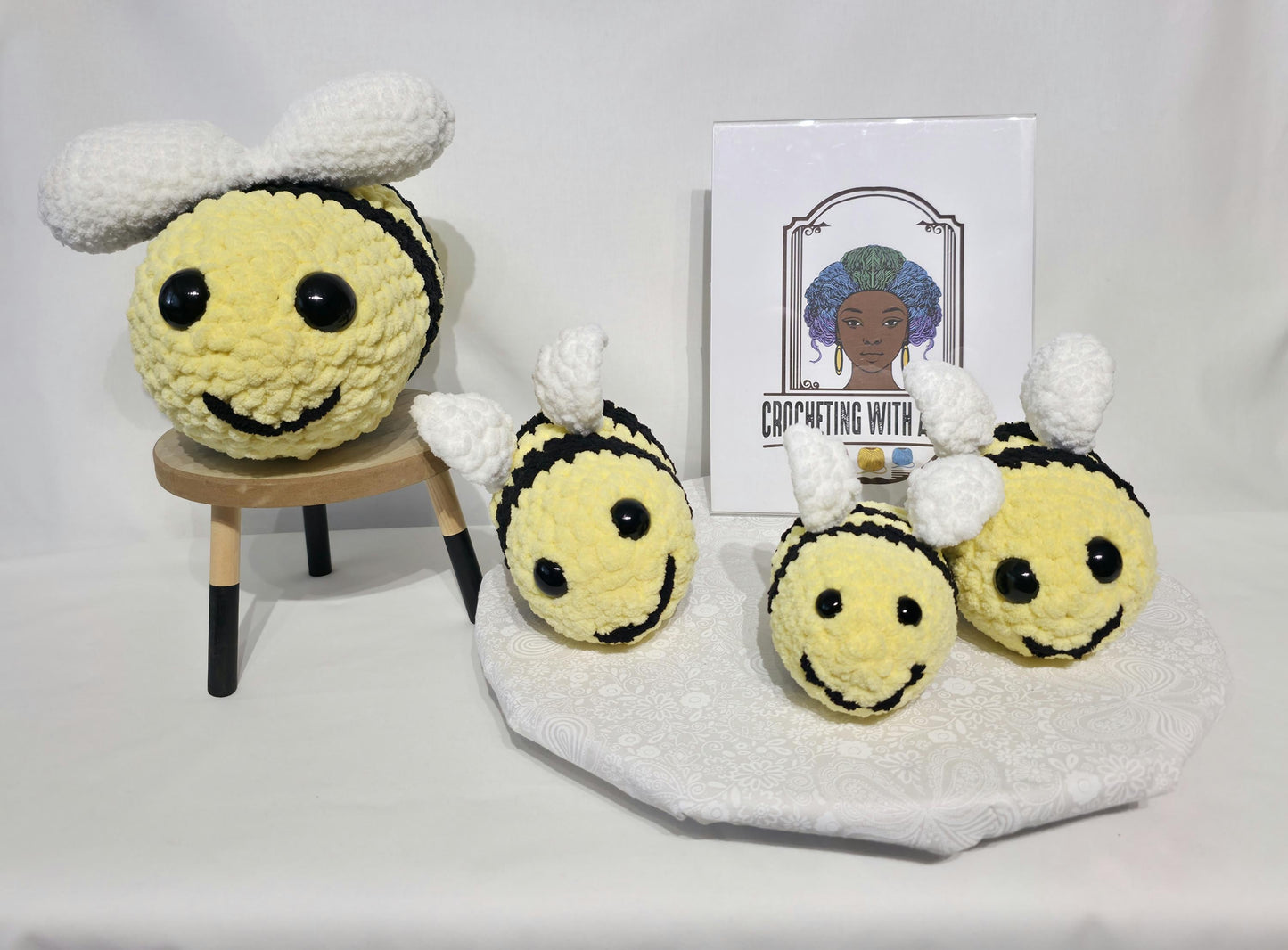 T30: Crochet Stuffed Animal/Plushy Bee - Large