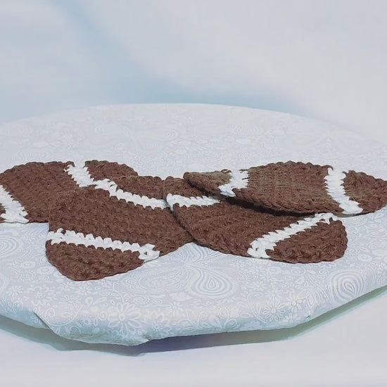 Crochet Football Shaped Coasters