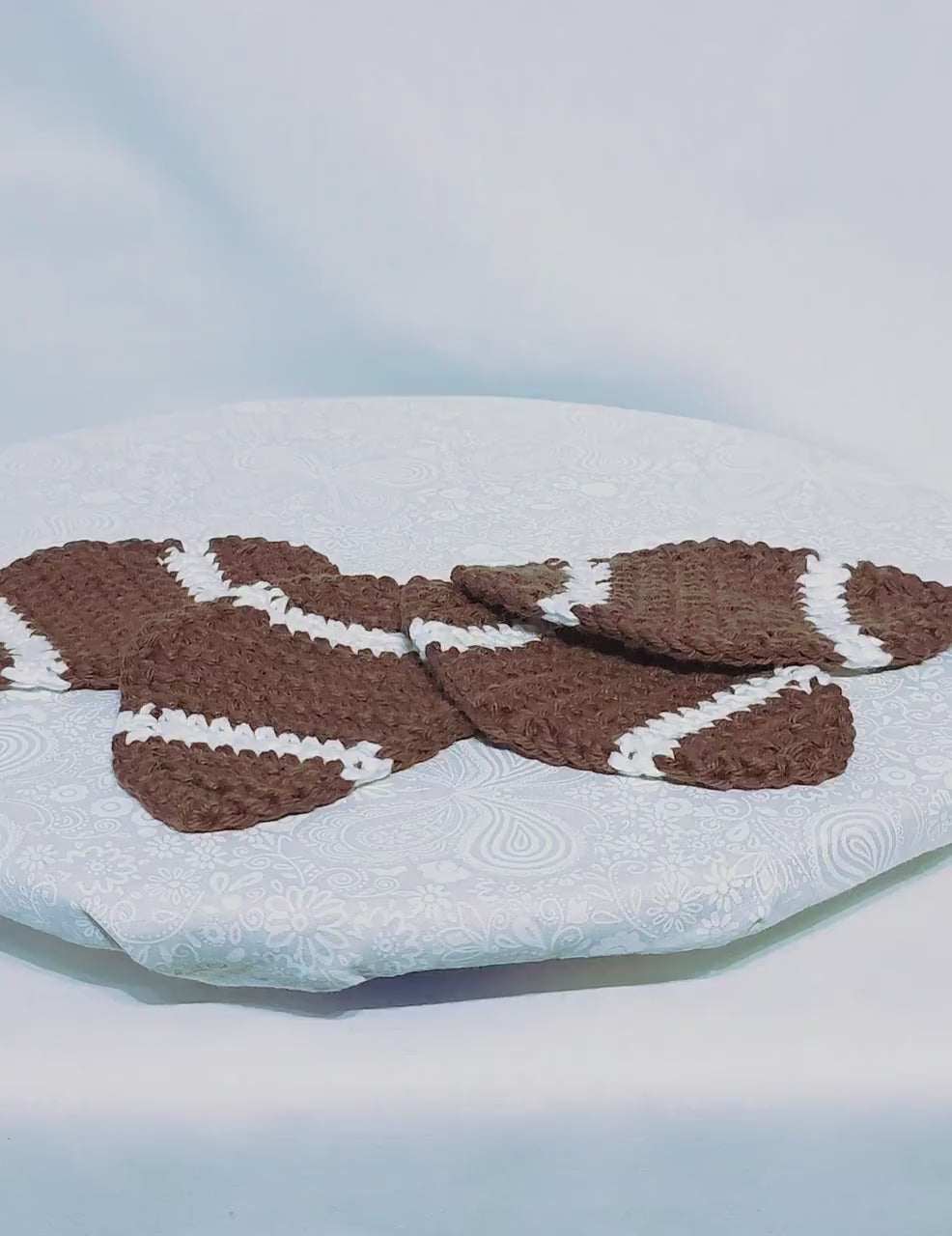 Crochet Football Shaped Coasters