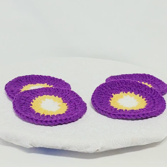 MN Vikings Inspired Coasters - Crocheted