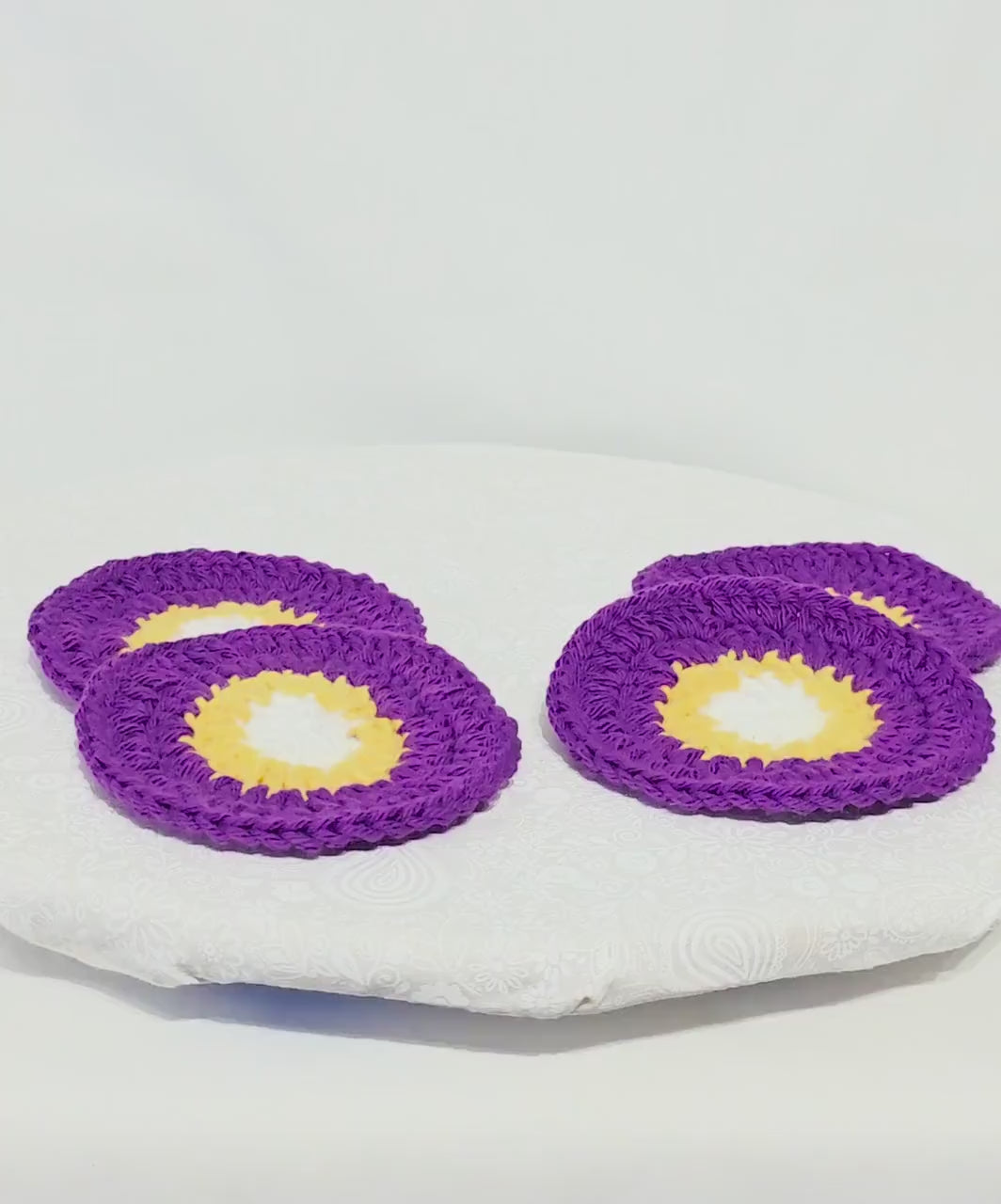 MN Vikings Inspired Coasters - Crocheted